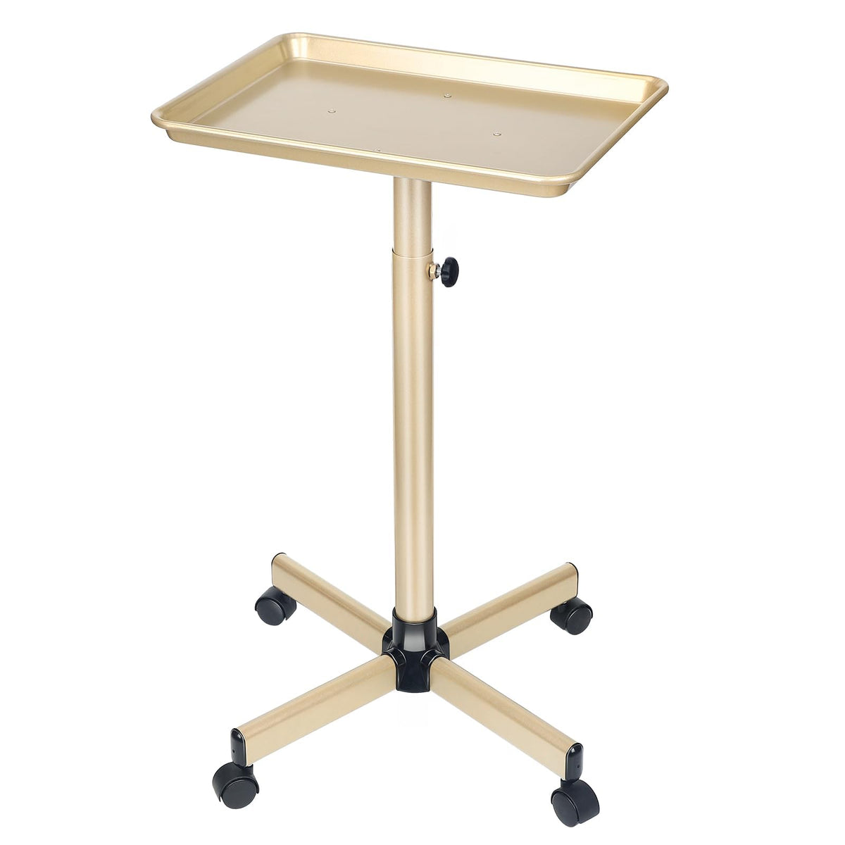 Wuissvnb salon tray with champagne gold wheels for easy, mobile styling sessions.