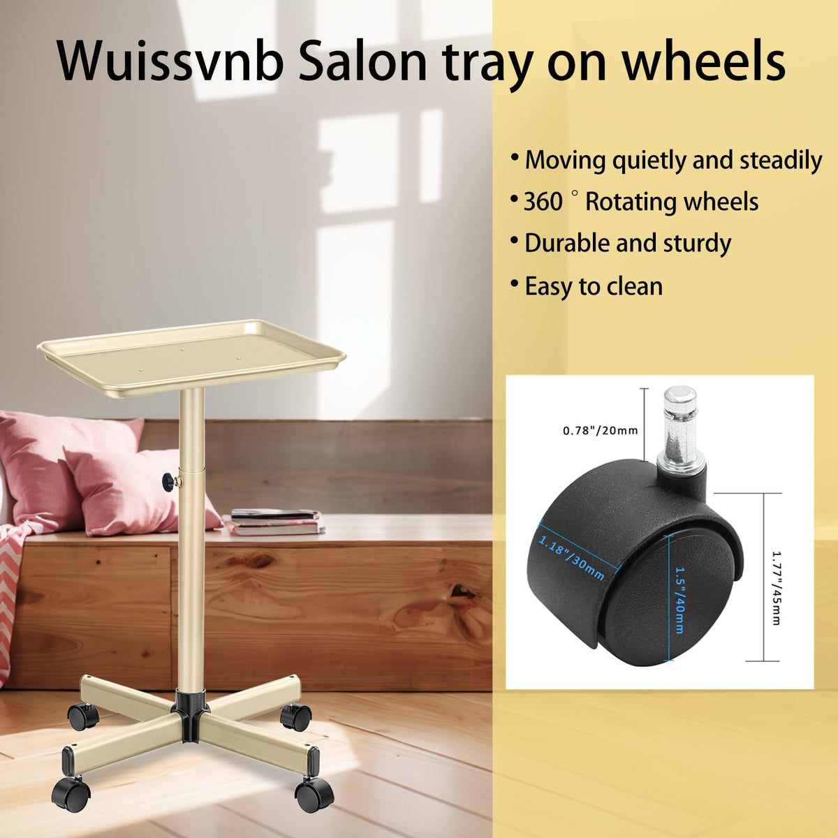 Wuissvnb tattoo service tray adjustable height for ergonomic comfort.