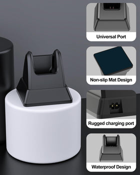 WUKUR charging stand base detail, non slip surface keeps clipper secure