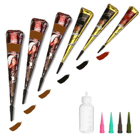 Wumawu temporary tattoos kit with six paste cones for quick body art.