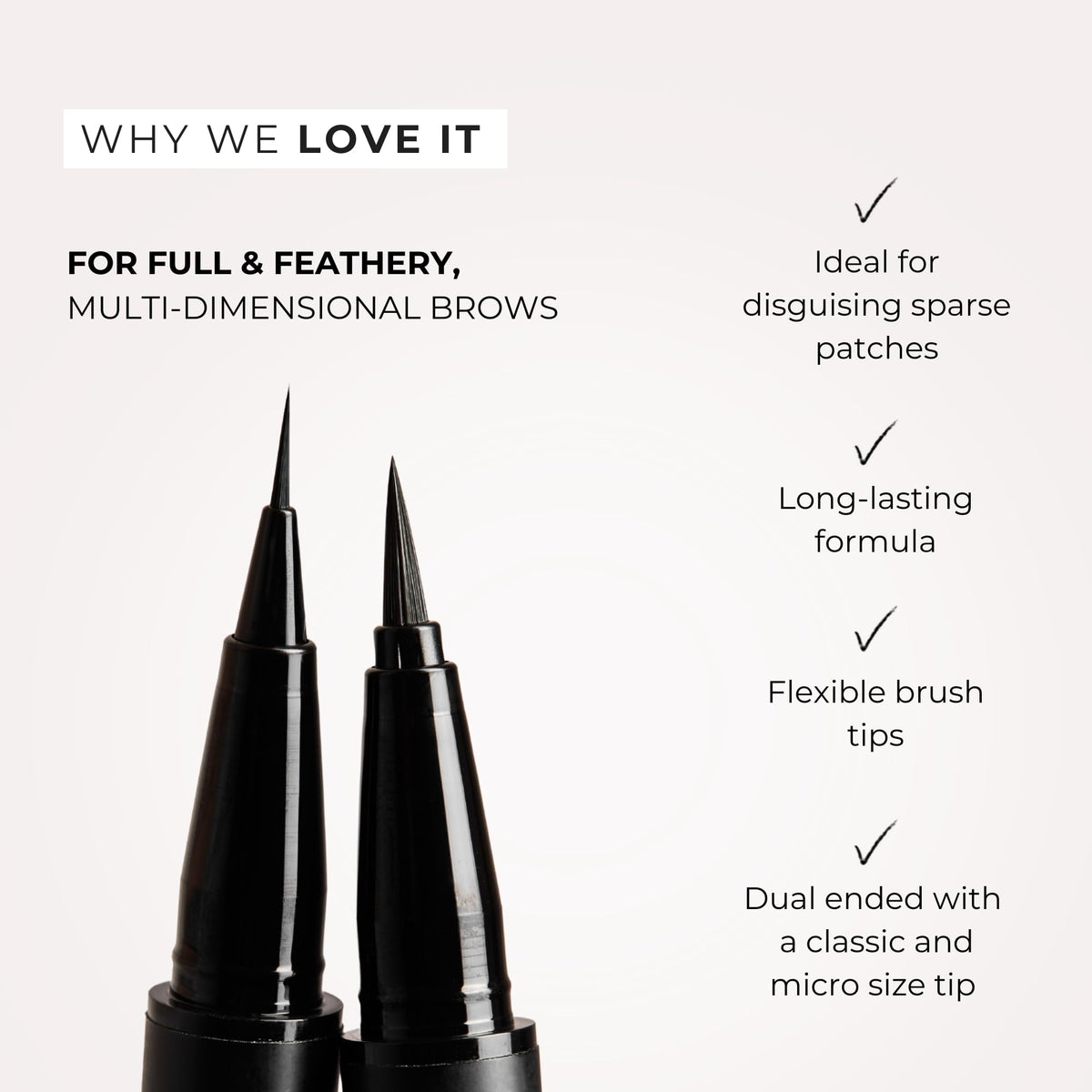 WUNDERBROW brow stroke microbladed look for fuller, feathered brows.