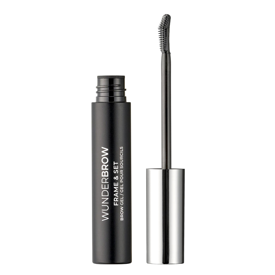 WUNDERBROW Frame & Set clear brow gel packaging close-up for quick, precise grooming.