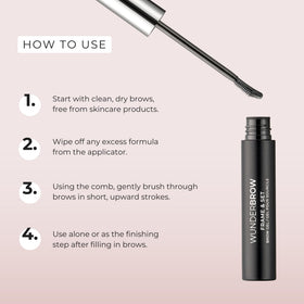 WUNDERBROW Frame & Set clear brow gel worn over other products for extra definition.