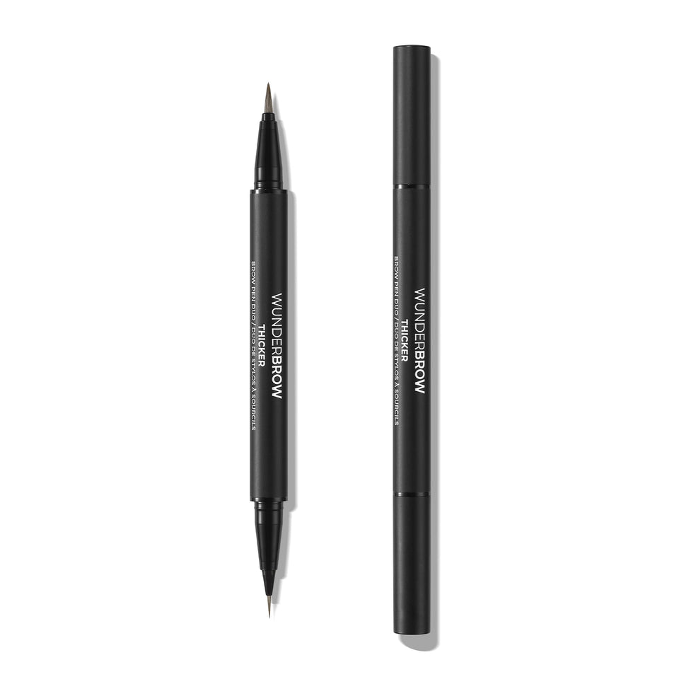 WUNDERBROW Brow Pen Duo Classic Tip defining brows with hair-like strokes.