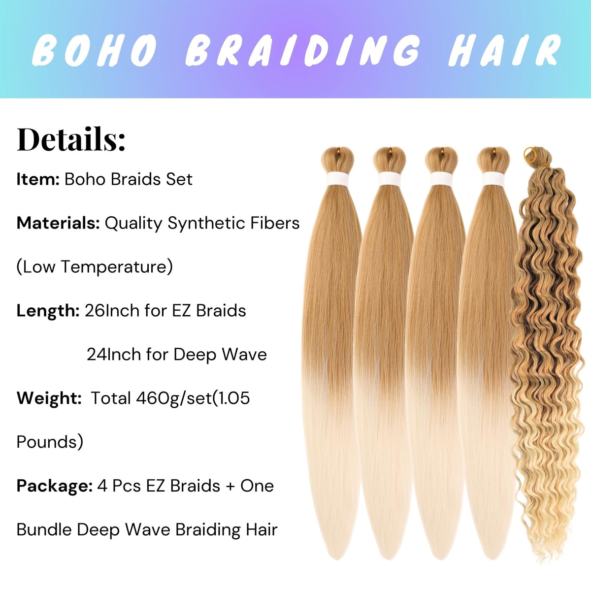 Wuqibawu boho goddess braids ready to install with smooth texture