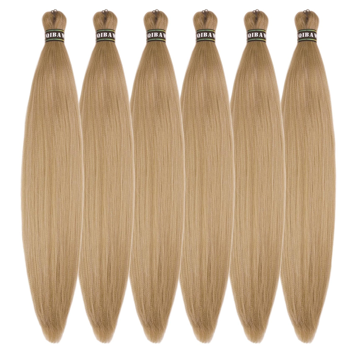 Wuqibawu brown blonde pre-stretched braiding hair for easy folded-length prep and quick installs.