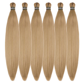 Wuqibawu brown blonde pre-stretched braiding hair for easy folded-length prep and quick installs.