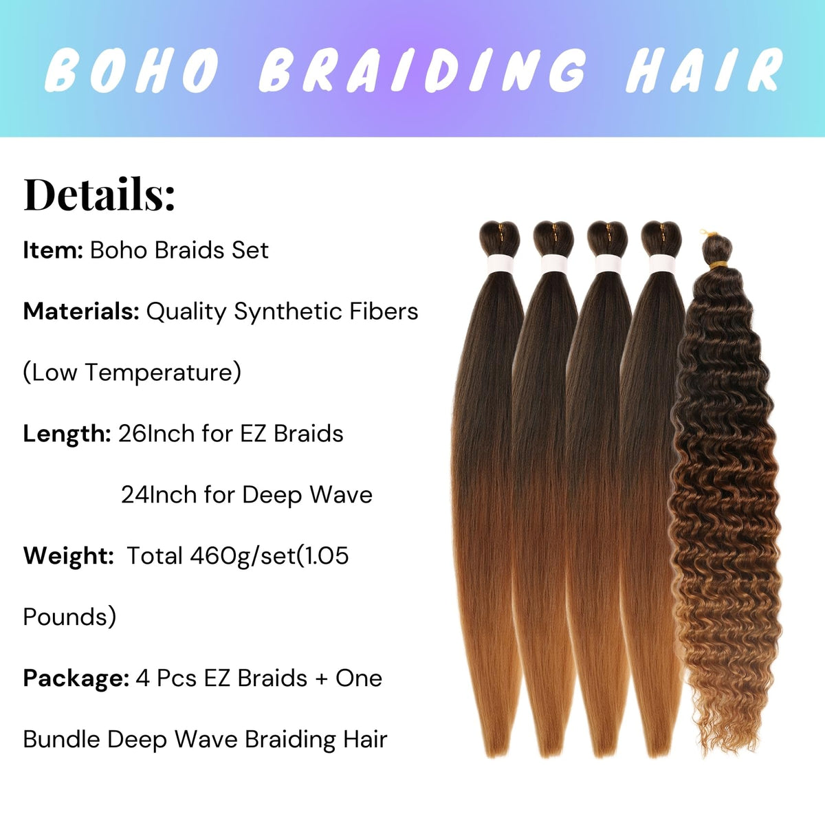 Wuqibawu deep wave bundle adds texture and volume to braids.