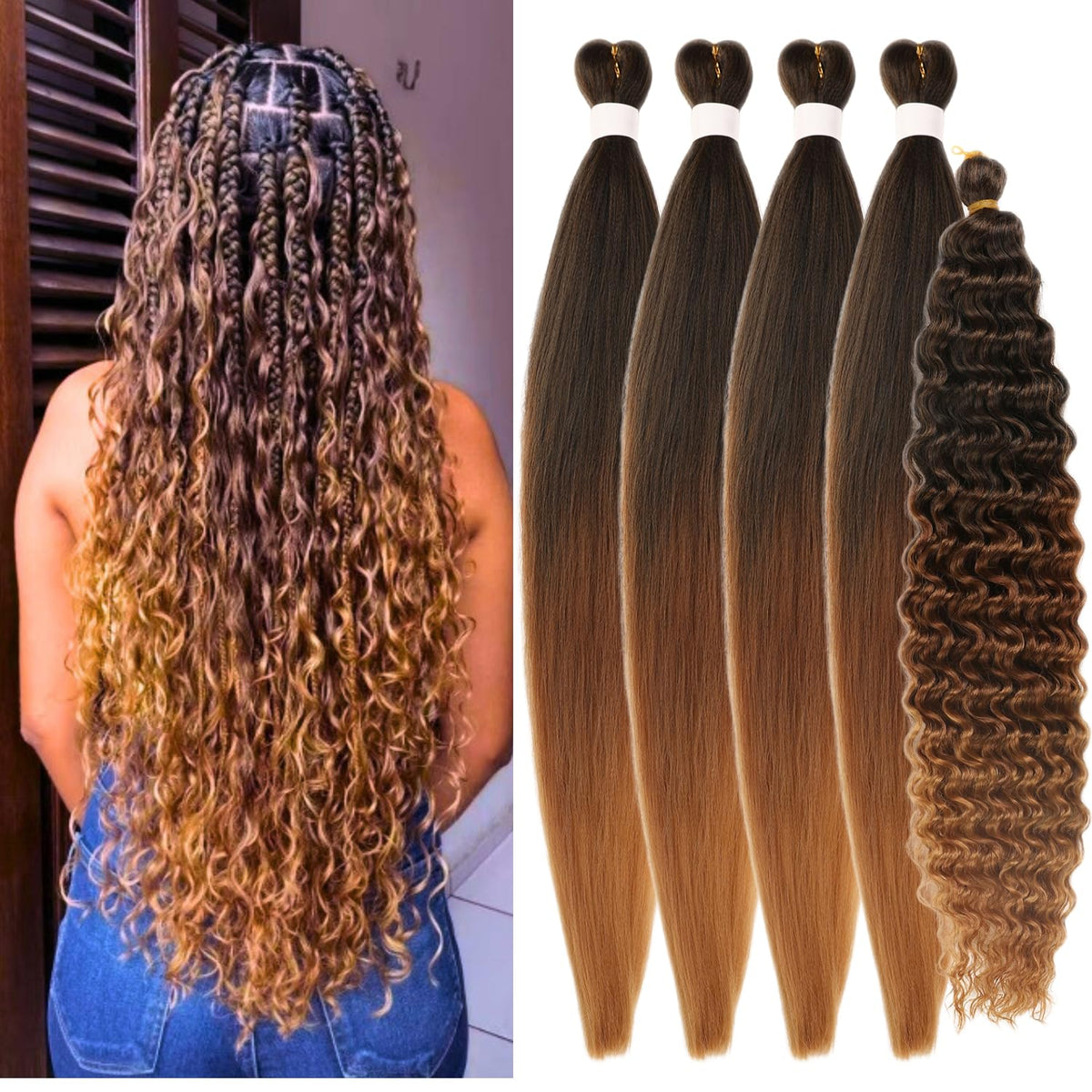 Wuqibawu pre-stretched boho braiding hair ready for faster braiding.