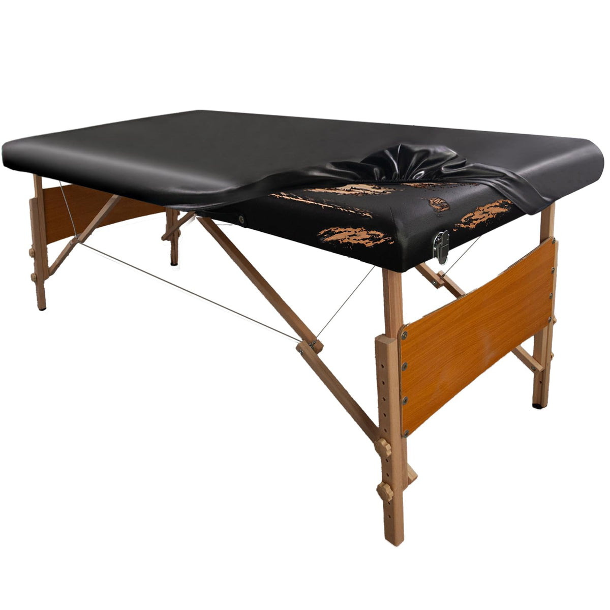 WUSOUPU PU leather massage table cover fits 28-32 inch wide tables, providing snug protection.