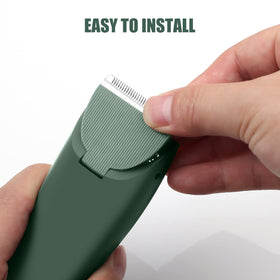 Installation guide showing easy snap-in blade for Meridian trimmer