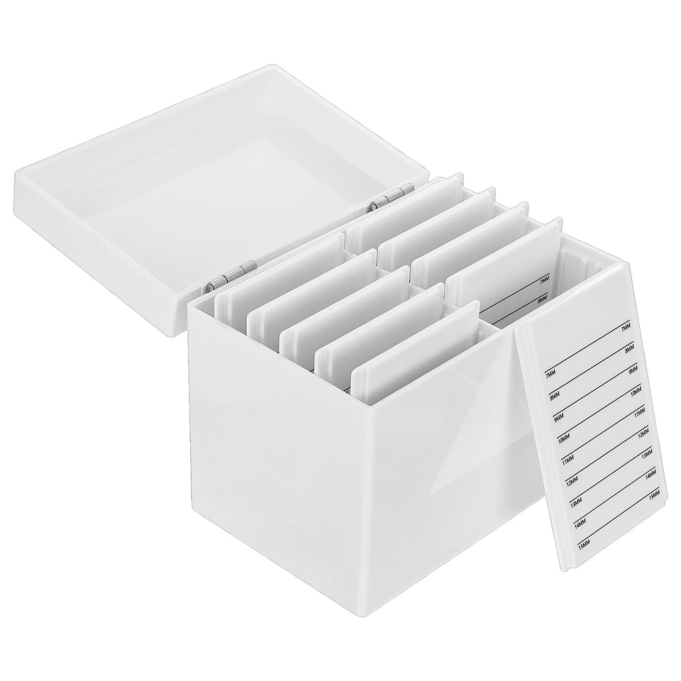 WUTFUOOO acrylic eyelash storage box with lid open for quick lash access.