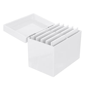 WUTFUOOO acrylic box shows transparent layers for fast lash selection.