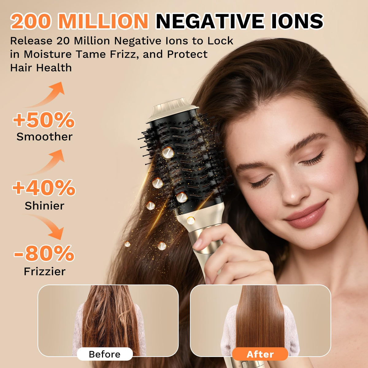 Wuven fluffy comb detangles and smooths during styling