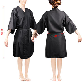 WUWEOT adjustable waist tie on salon robe for quick fits during styling