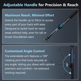 WUXO back shaver 180-degree bend for hard-to-reach areas