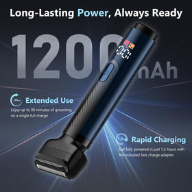 WUXO back shaver IPX7 waterproof for wet or dry use