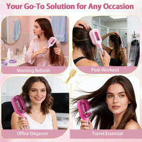 WWMovaRift portable hair brush invites quick touch-ups anywhere.