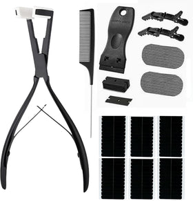WXFHTDA hair extensions tools kit pliers close-up demonstrates precise sealing