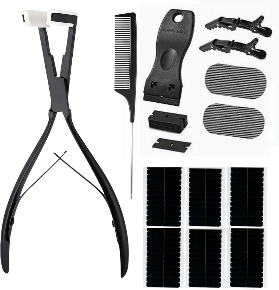 WXFHTDA hair extensions tools kit pliers close-up demonstrates precise sealing