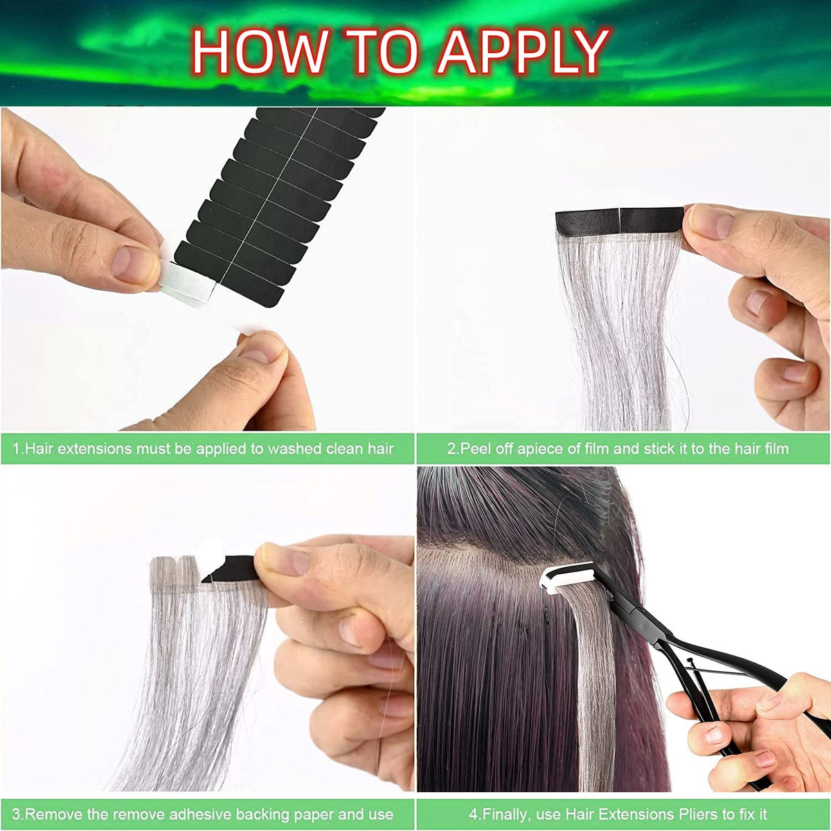 WXFHTDA Quick-press tool for secure tape extensions at home.