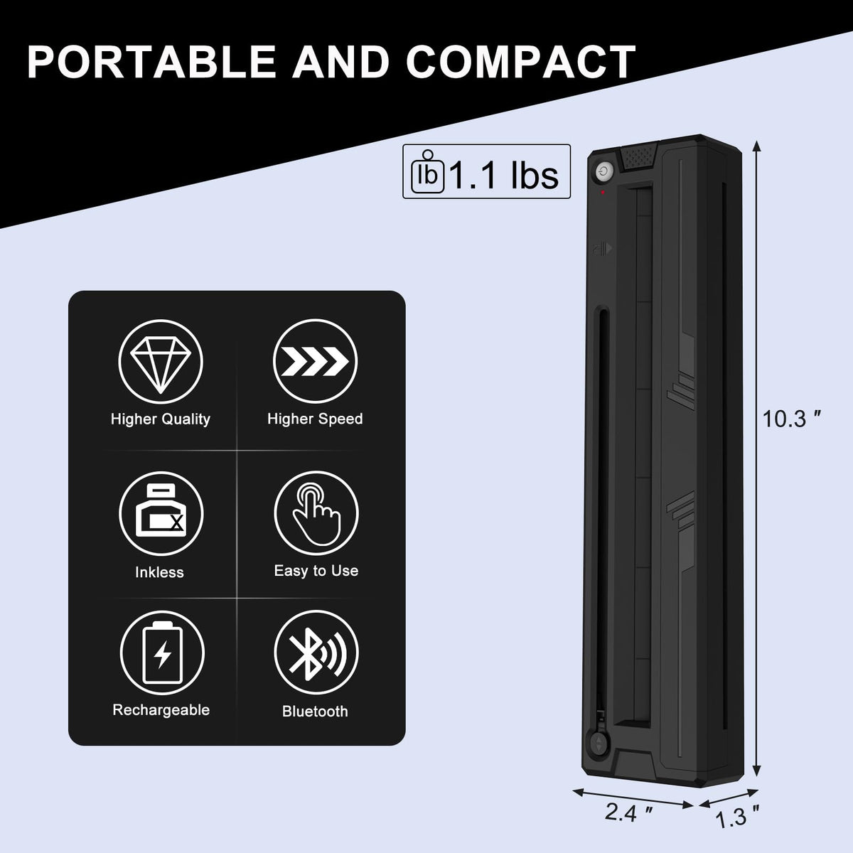 WXHOWXH Bluetooth connection enables seamless mobile printing on iOS and Android.