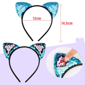 WXJ13 cat ears headband in black adds chic vibes to nights out.