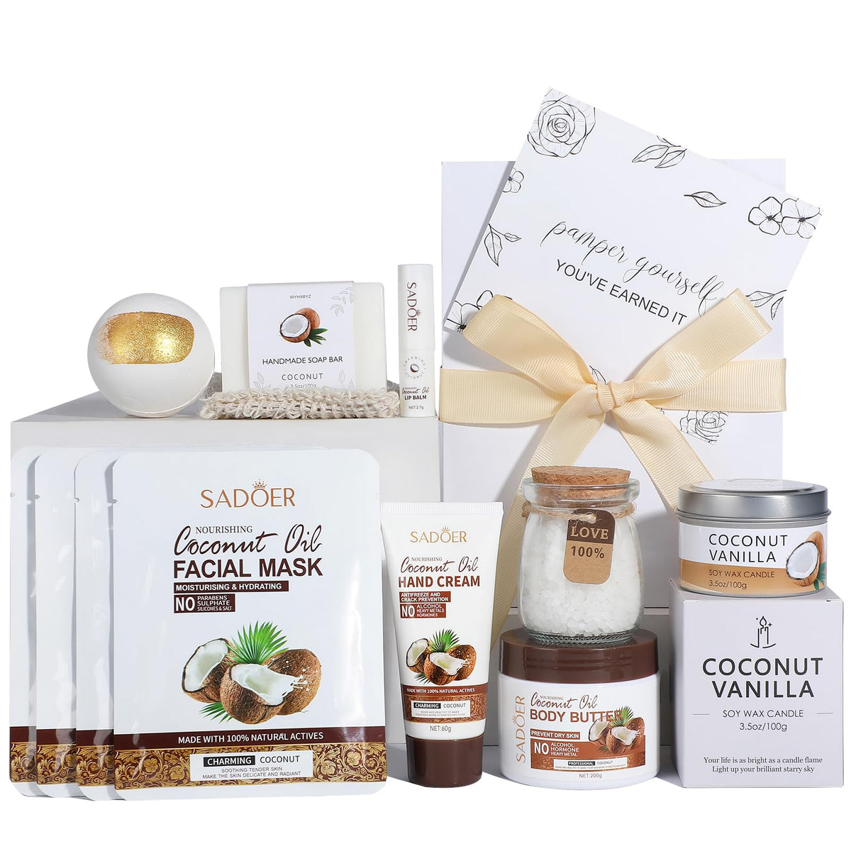 WYHABYZ coconut spa gift box ready-to-gift for a pampering routine