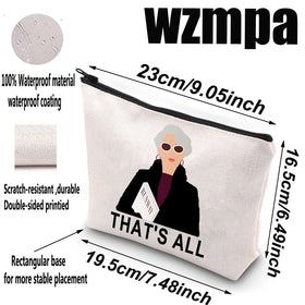 WZMPA Movie Fans Makeup Bag zipper closeup showing secure hardware