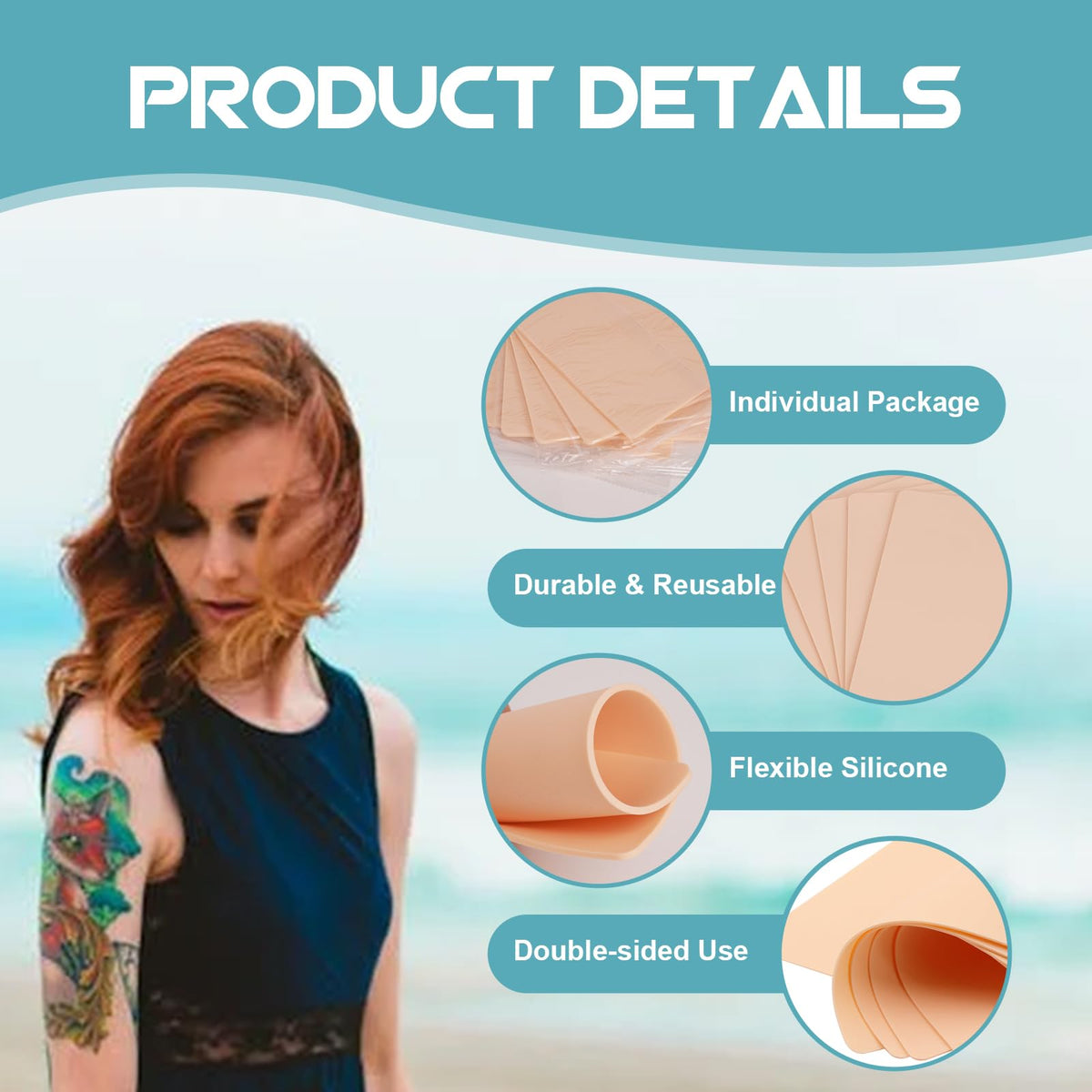 WZPB tattoo skin 6x8 sheet offers ample work area for full-scale designs.