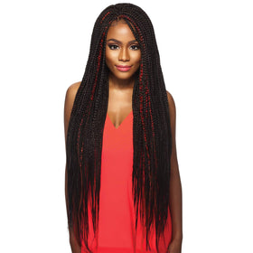 x-pression Kanekaion 3X pre-stretched braid 42 hair strands close-up showing uniform thickness.