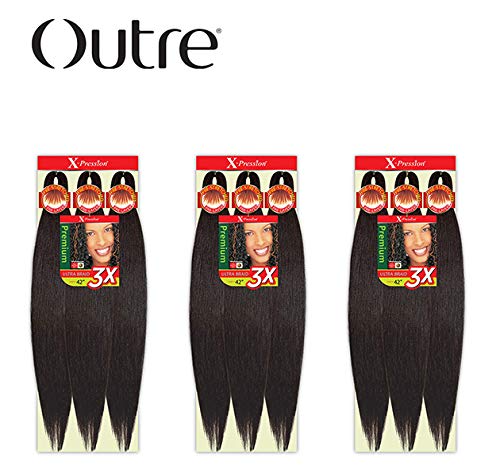 x-pression Kanekaion 3X pre-stretched braid 42 pack display for easy selection.