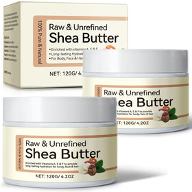 Xaarty 2Pack Shea Butter packaging highlights pure, natural moisturizer for skin and hair.