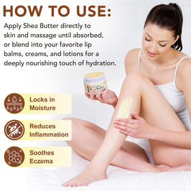 Xaarty Shea Butter with vitamins A D E F emphasizes nutrient-rich formula.