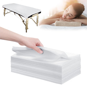 Xatumo disposable bed sheet 31x71 laid flat on a massage table, clean and breathable.