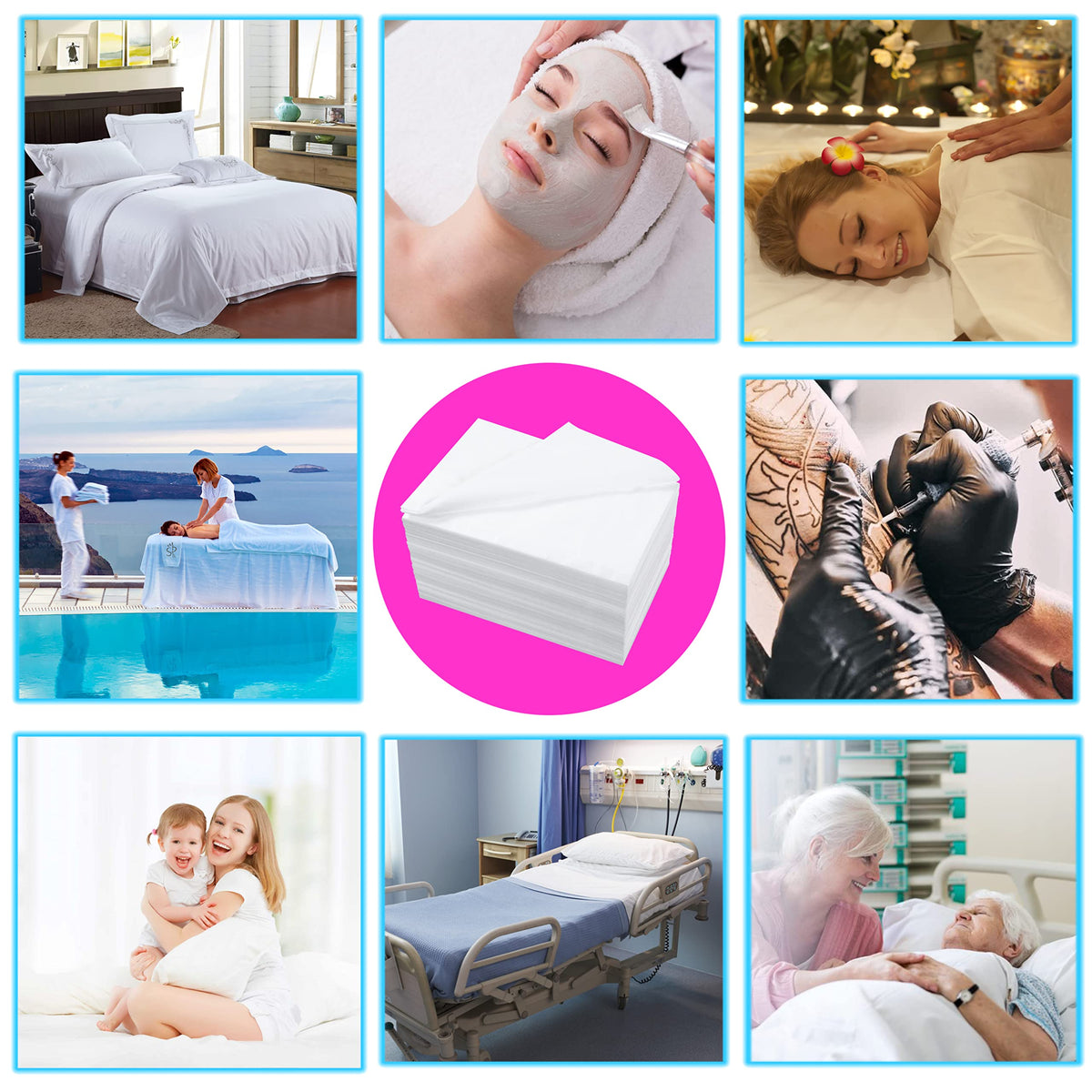 Xatumo disposable sheet after use, kept dry and hygienic.