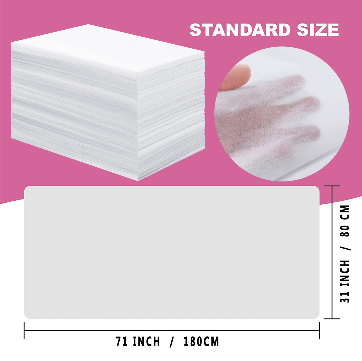 Xatumo spa bed sheet packaging with 50 pieces in white for salons.