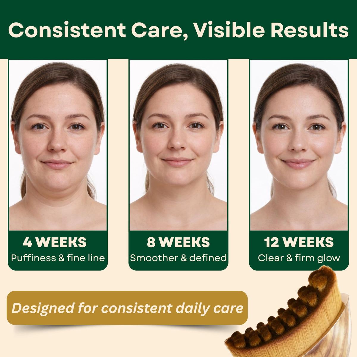 XAURA Curved bristles provide gentle cleansing and light exfoliation.