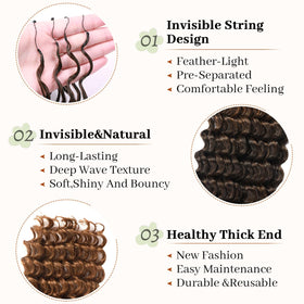 XCHSLB Pre-separated feather crochet closeup demonstrates easy installation and comfortable wear.