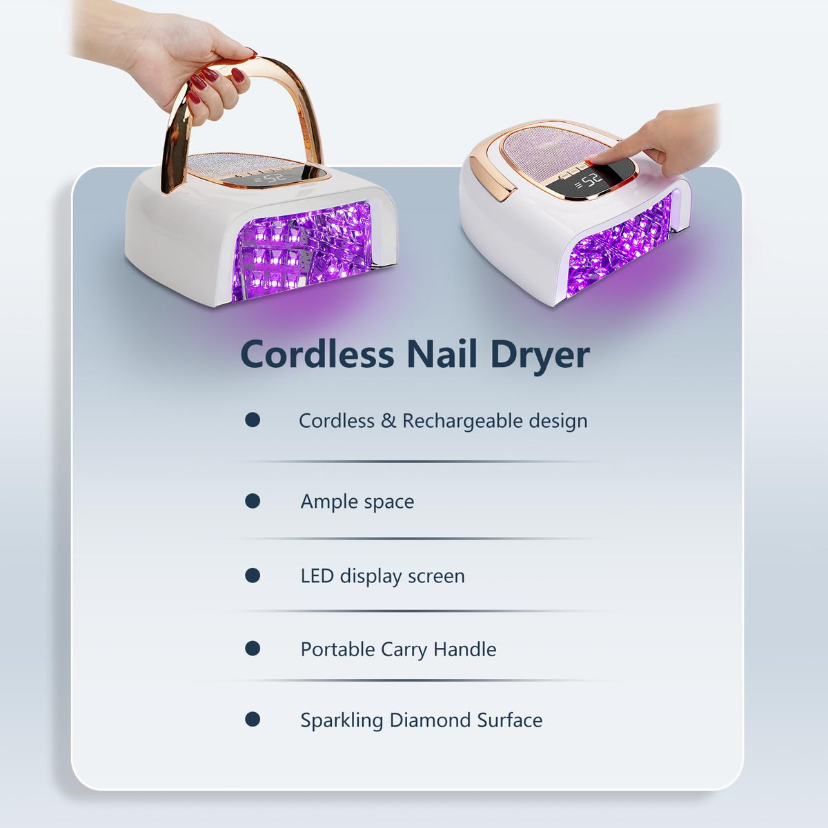 XCVPL 96W LED beads close-up highlights even curing across gel types