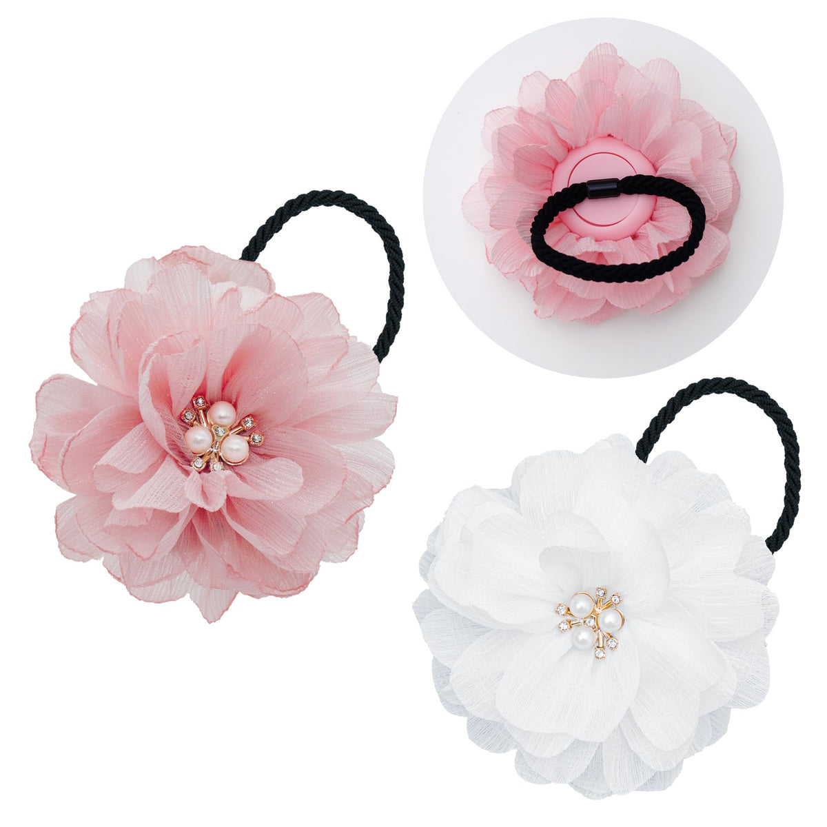 XEEWEN flower hair tie hides AirTag for discreet tracking