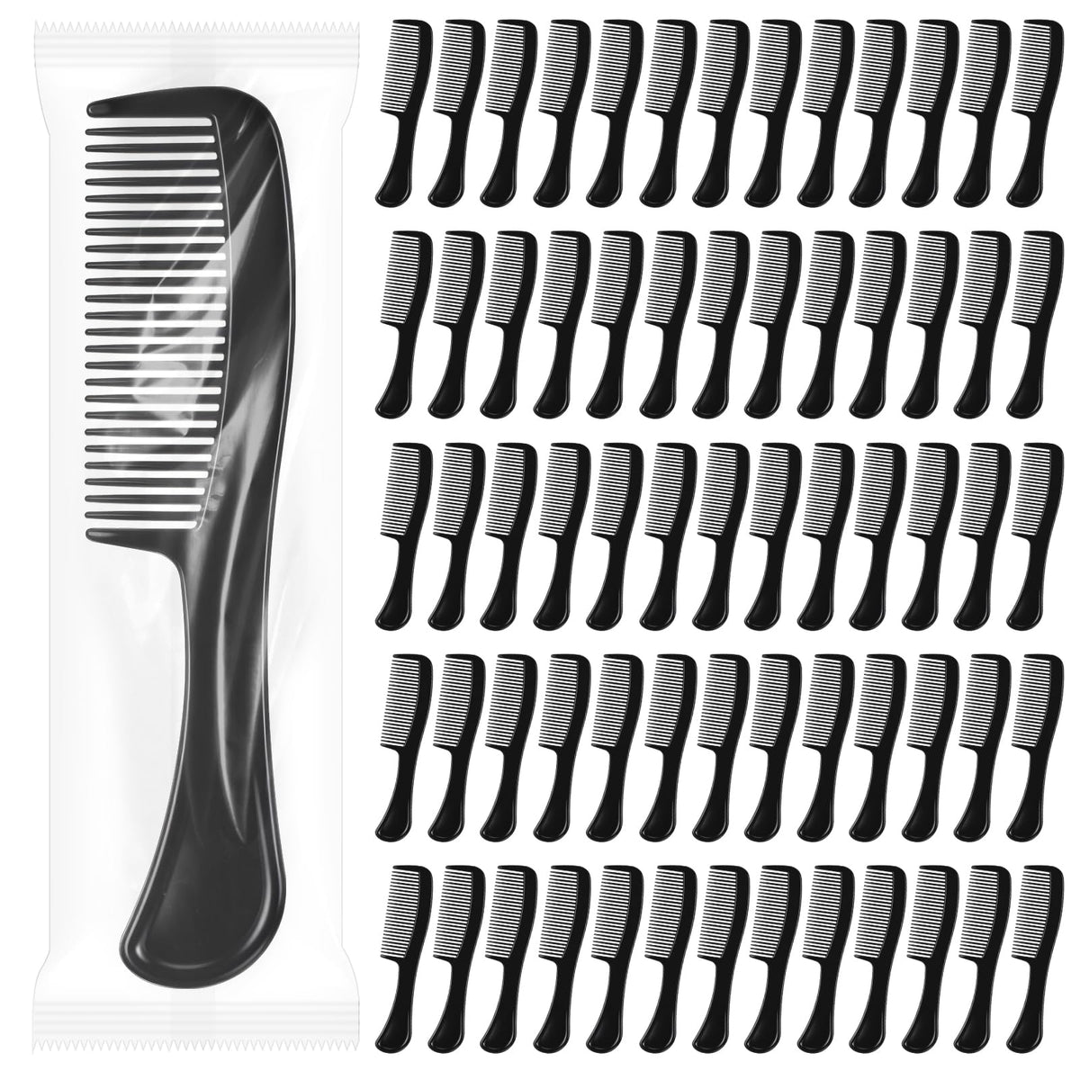 Xelsluthe bulk hair combs, individually wrapped for clean, on-the-go use.