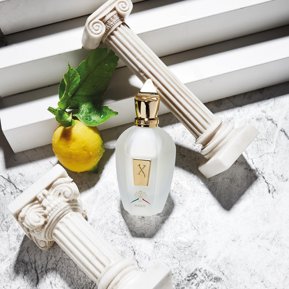 Xerjoff Naxos bottle highlights heart notes delivering warm honeyed depth.