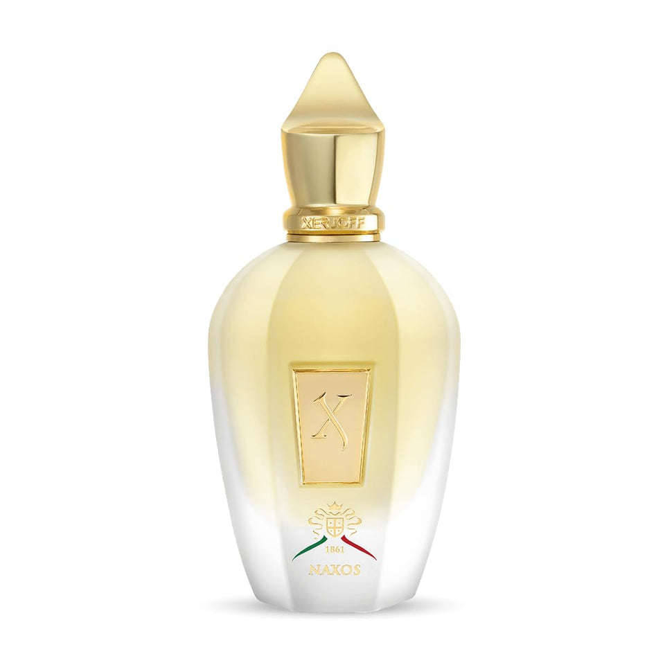 Xerjoff Naxos bottle shows top notes for a fresh, vibrant opening.