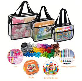 XEWEA 3-pack clear bags offer organized storage and quick access.
