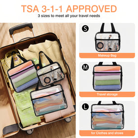 XEWEA transparent PVC pouch set, waterproof and easy to wipe clean after use.