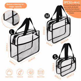 XEWEA medium clear toiletry bag with zip, perfect for cosmetics and liquids.