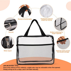 XEWEA small clear toiletry bag with handle, great for daily essentials.