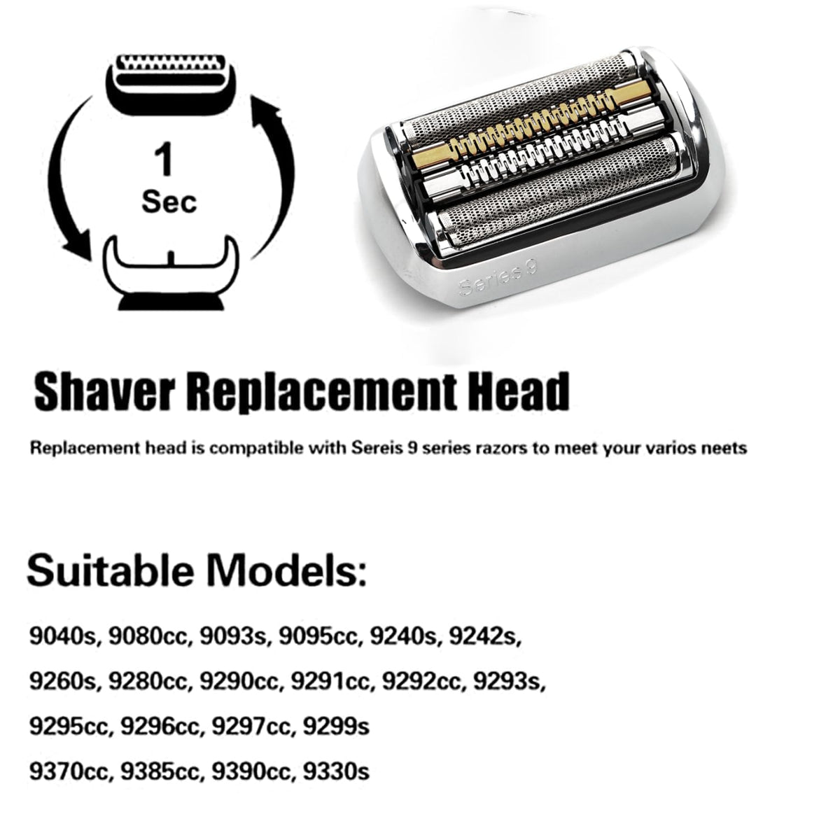 XFP 92S blade close-up for Braun S9, highlights sharp blades for efficient cutting.