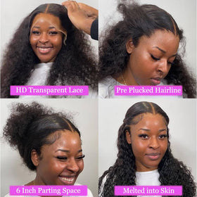 Xhisae curly wig with baby hairs provides subtle face-framing detail.